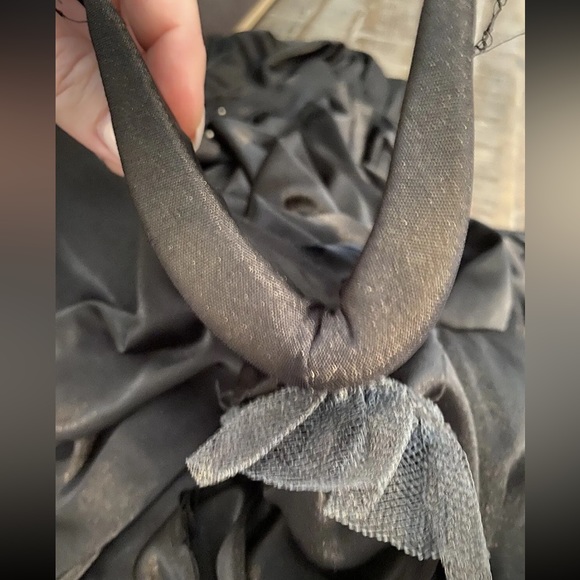 Vintage 1980s Nightworks Black Fringe Dress Wrap 80’s Plus Size 14 XL Dropwaist - Picture 12 of 12